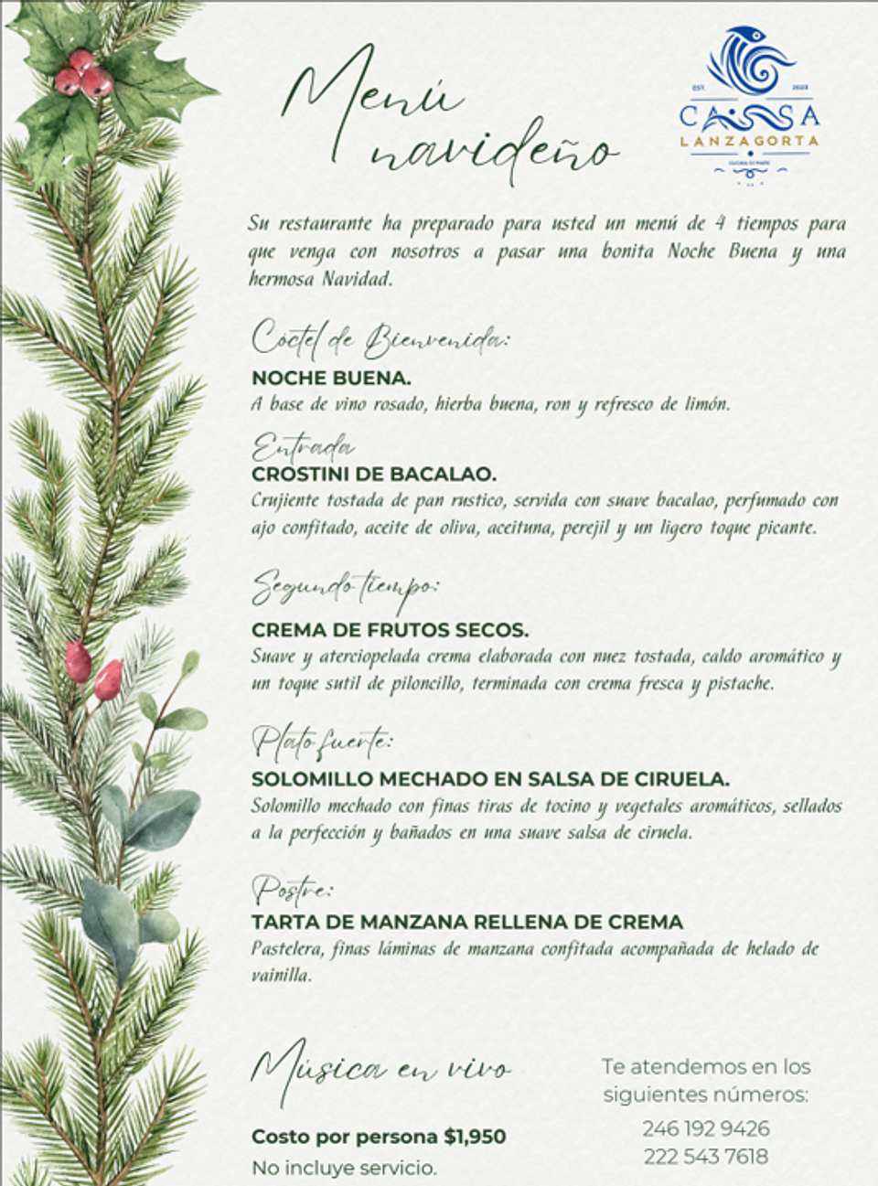 🌟Cena Navideña Restaurante Casa Lanzagorta🌟